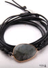 Boho Bracelet, RH Rope Wrap Bracelet, Black Tourmaline